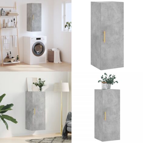 Mobile a Parete Grigio Cemento 34,5x34x90 cm - Mobile a parete - Armadio a muro