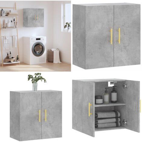 Mobile a Parete Grigio Cemento 60x31x60 cm in Legno Multistrato - Mobile a parete - Armadio a parete