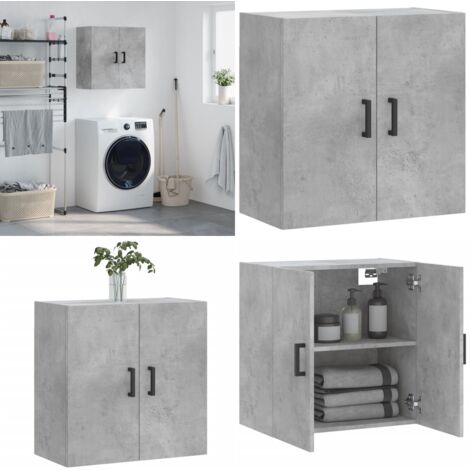 Mobile a Parete Grigio Cemento 60x31x60 cm in Legno Multistrato - Mobile a parete - Armadio a parete