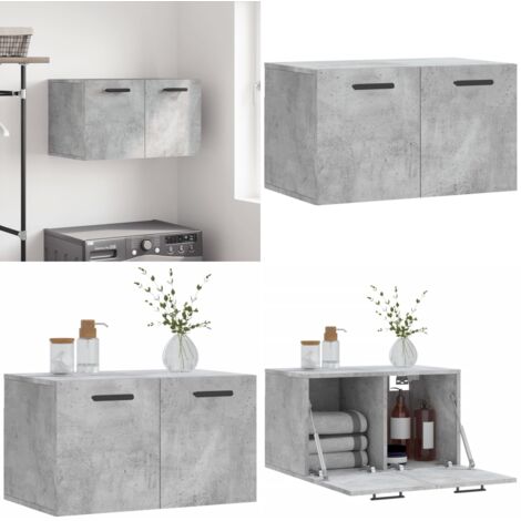 Mobile a Parete Grigio Cemento 60x36,5x35 cm Legno Multistrato - Mobile a parete - Armadio a parete