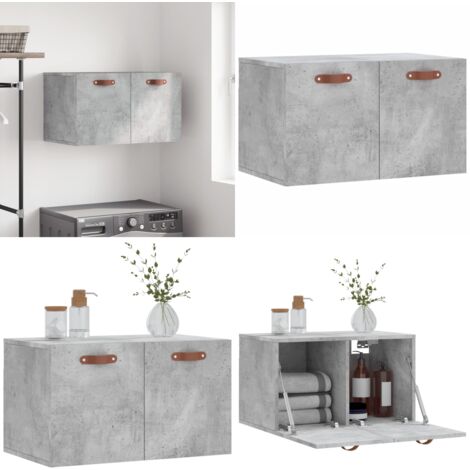 Mobile a Parete Grigio Cemento 60x36,5x35 cm Legno Multistrato - Mobile a parete - Armadio a parete