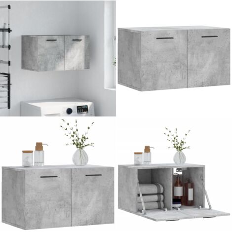 Mobile a Parete Grigio Cemento 60x36,5x35 cm Legno Multistrato - Mobile a parete - Armadio a parete