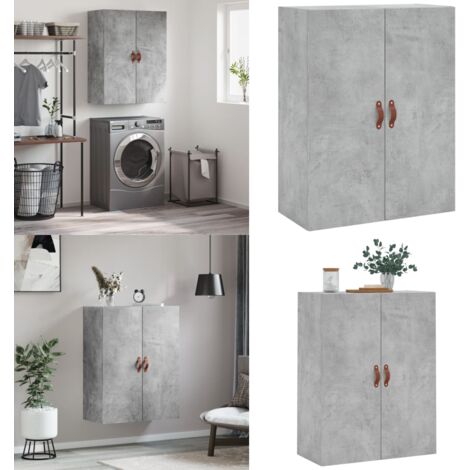 Mobile a Parete Grigio Cemento 69,5x34x90 cm - Armadio mobile - Armadio a parete