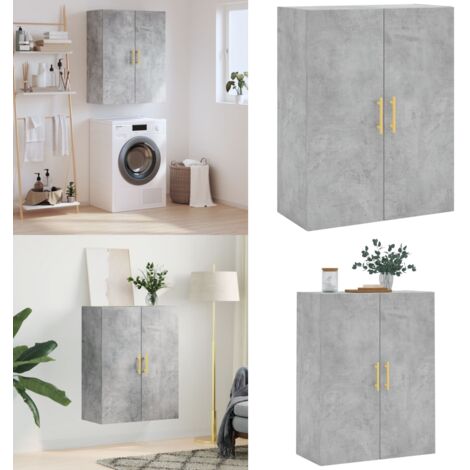 Mobile a Parete Grigio Cemento 69,5x34x90 cm - Armadio mobile - Armadio a parete