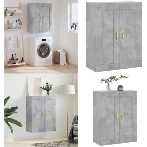 Mobile a Parete Grigio Cemento 69,5x34x90 cm Legno Multistrato - Mobile a parete - Armadio a muro