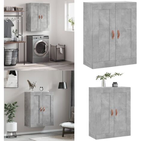 Mobile a Parete Grigio Cemento 69,5x34x90 cm Legno Multistrato - Mobile a parete - Armadio a muro
