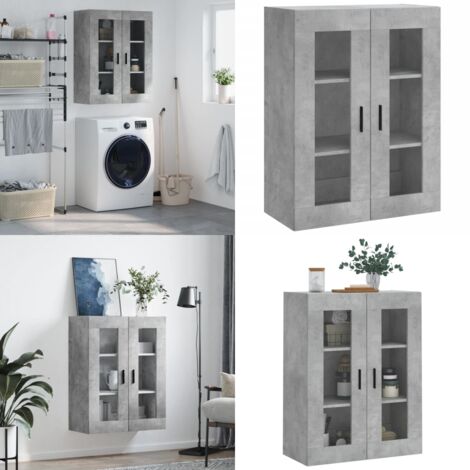 Mobile a Parete Grigio Cemento 69,5x34x90 cm - Mobile a parete - Armadio a muro