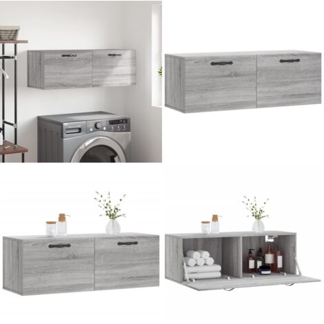 Mobile a Parete Grigio Sonoma 100x36,5x35 cm Legno Multistrato - Mobile a parete - Armadio a parete