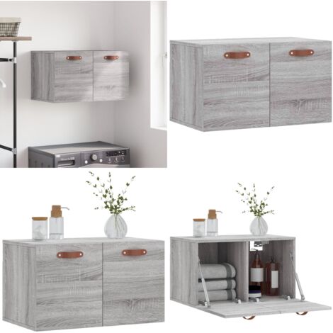 Mobile a Parete Grigio Sonoma 60x36,5x35cm in Legno Multistrato - Mobile a parete - Armadio a parete