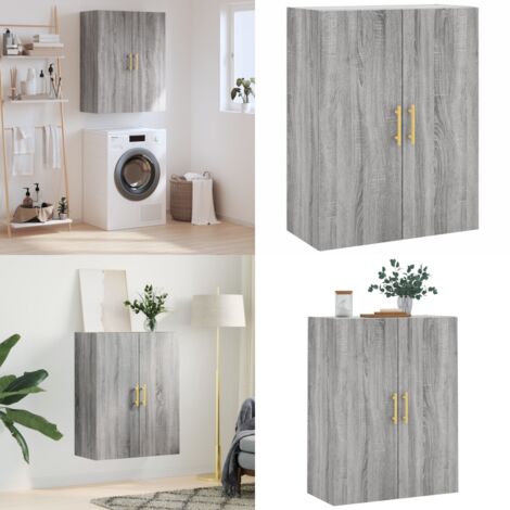 Mobile a Parete Grigio Sonoma 69,5x34x90 cm - Mobile a parete - Armadio a muro