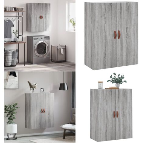 Mobile a Parete Grigio Sonoma 69,5x34x90 cm - Mobile a parete - Armadio a muro