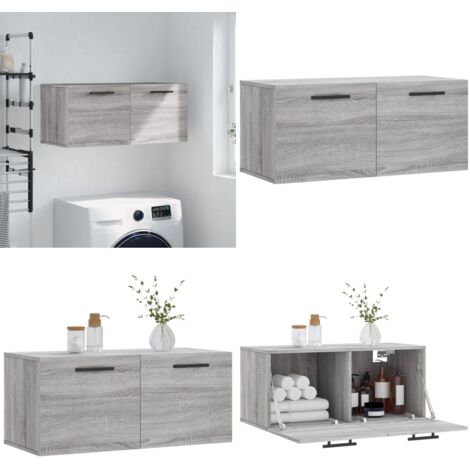 Mobile a Parete Grigio Sonoma 80x36,5x35cm in Legno Multistrato - Mobile a parete - Armadio a parete