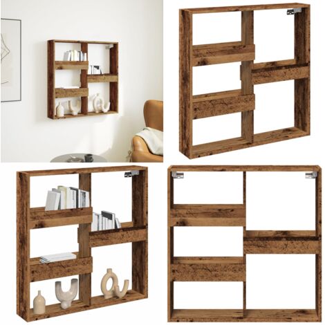 Mobile a Parete Legno Antico 80x15x80 cm in Legno Multistrato - Mobile a parete - Armadio a parete