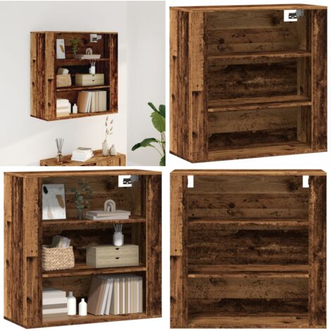 Mobile a Parete Legno Antico 80x33x80 cm in Legno Multistrato - Mobile a parete - Armadio in legno