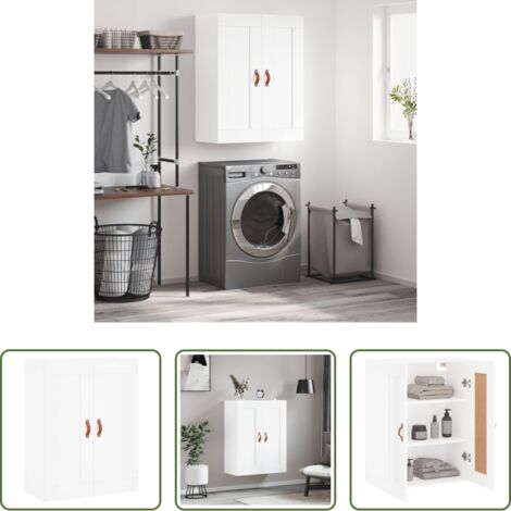 Mobile a parete -  Mobile a Parete Bianco 69,5x34,90 cm in Legno Multistrato