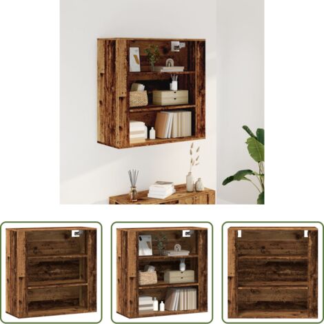 Mobile a parete -  Mobile a Parete Legno Antico 80x33x80 cm in Legno Multistrato