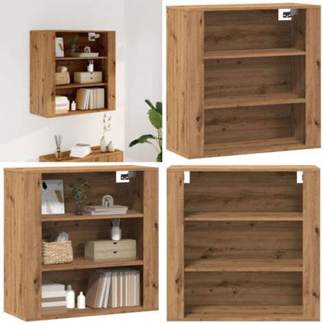 Mobile a Parete Rovere Artigianale 80x33x80cm Legno Multistrato - Mobiletto a parete - Armadio a parete