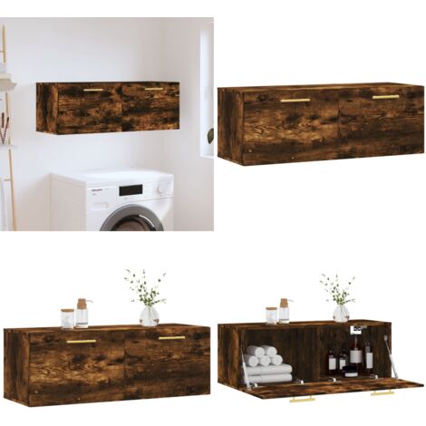 Mobile a Parete Rovere Fumo 100x36,5x35 cm in Legno Multistrato - Mobile a parete - Armadio a parete