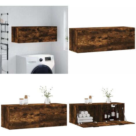 Mobile a Parete Rovere Fumo 100x36,5x35 cm in Legno Multistrato - Mobile a parete - Armadio a parete