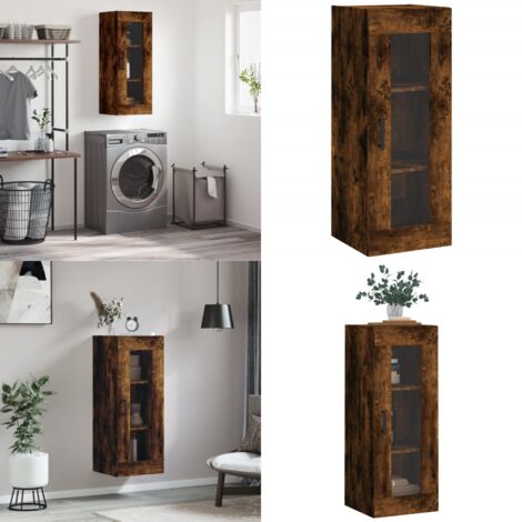 Mobile a Parete Rovere Fumo 34,5x34x90 cm - Armadio in legno - Armadio a parete