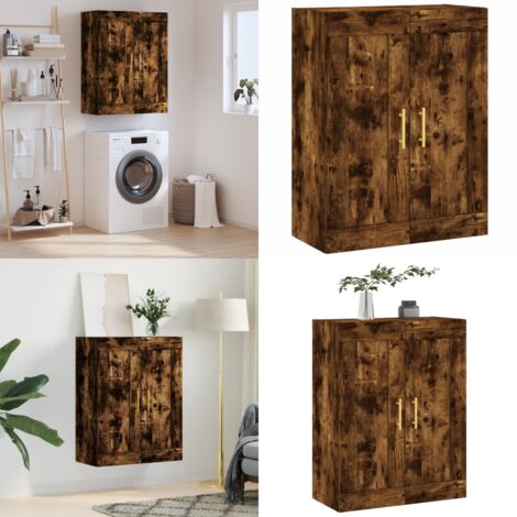 Mobile a Parete Rovere Fumo 69,5x34x90 cm in Legno Multistrato - Armadietto a muro - Armadietto in legno