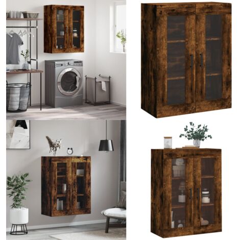 Mobile a Parete Rovere Fumo 69,5x34x90 cm - Mobile a parete - Armadio a muro