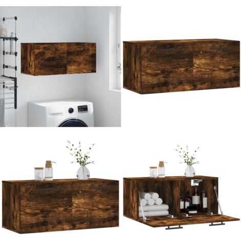 Mobile a Parete Rovere Fumo 80x36,5x35 cm in Legno Multistrato - Mobile a parete - Armadio a parete