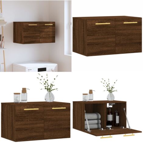Mobile a Parete Rovere Marrone 60x36,5x35 cm Legno Multistrato - Mobiletto a parete - Armadio a parete