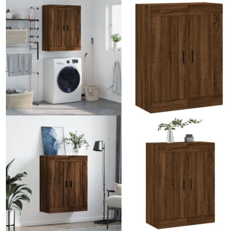 Mobile a Parete Rovere Marrone 69,5x34x90 cm Legno Multistrato - Mobile a parete - Armadio a muro