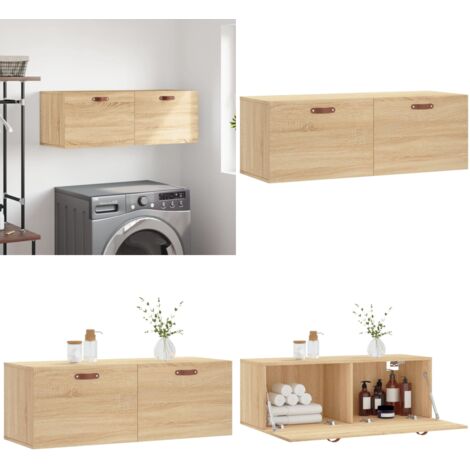Mobile a Parete Rovere Sonoma 100x36,5x35 cm Legno Multistrato - Mobiletto a parete - Armadio a parete