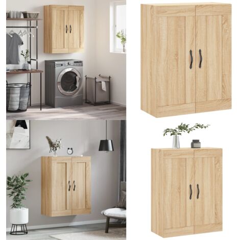 Mobile a Parete Rovere Sonoma 69,5x34x90 cm Legno Multistrato - Armadietto a muro - Armadietto in legno