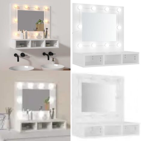 Mobile a Specchio con LED Bianco 60x31,5x62 cm - Specchio con LED - Armadio a specchio