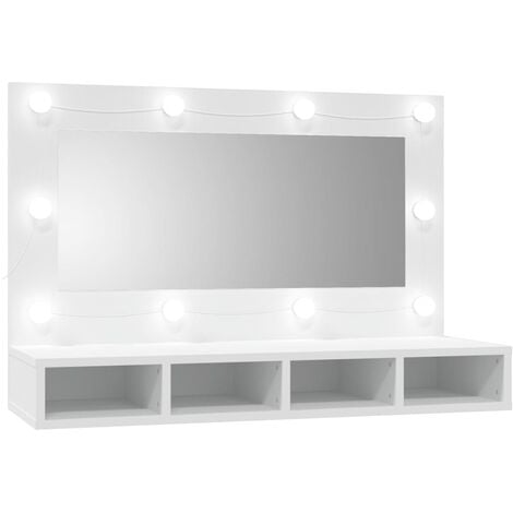 HOMCOM Specchio da Tavolo per Makeup con 12 Luci a LED e