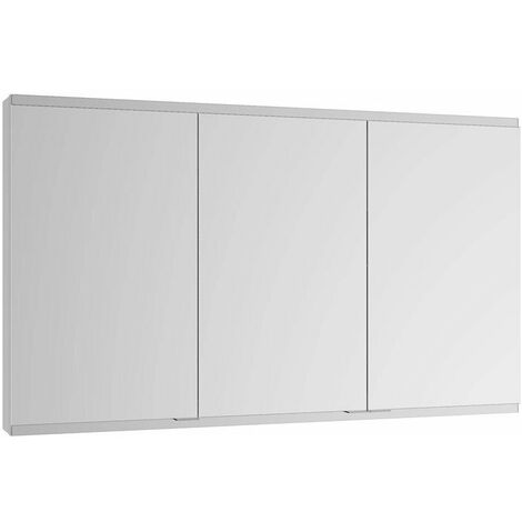 Mobile a specchio Royal Modular 2.0 1300x700x120mm argento anodizzato non illuminato, incasso, 1 presa e USB KEUCO