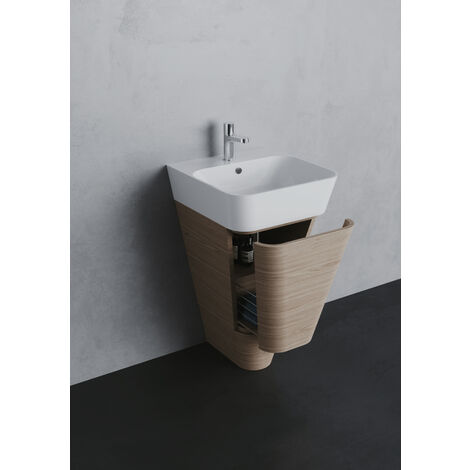 Mobile a terra con lavabo Build cm. 59x47 cemento di Ceramica
