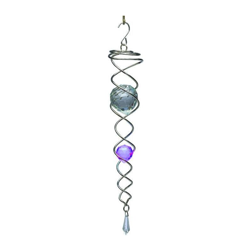 Spin-art Spinners - Mobile à vent design Crystal Tail - Violet