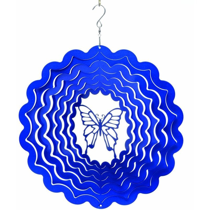 Spin-art Spinners - Mobile à vent papillon bleu 30cm Grand modèle - Bleu