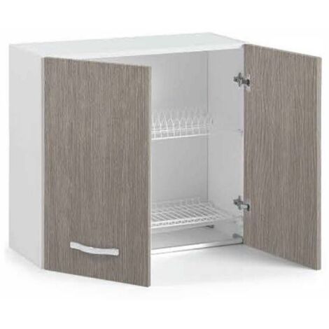 Mobile Abtropffläche 2 Hängetüren Küche 80X30X72H FINISH LARICE GRAU