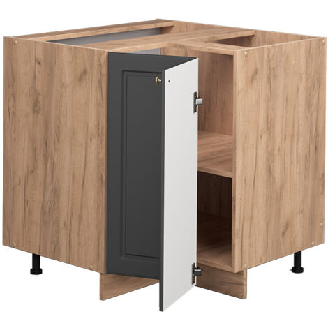 Mobile ad angolo cucina Fame-Line, Antracite-oro, 80.5 cm senza piano di lavoro, Vicco