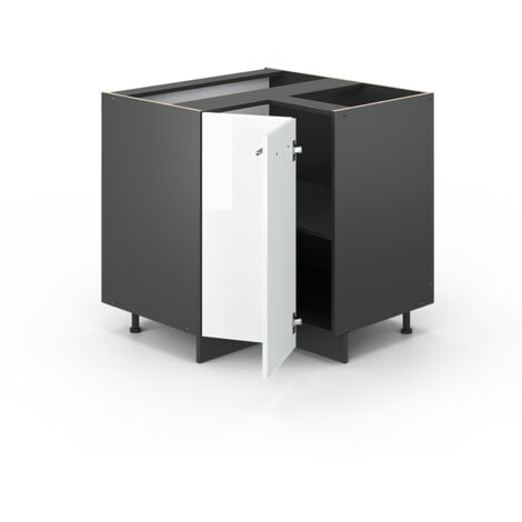 Mobile ad angolo cucina Fame-Line, Bianco lucido, 80.5 cm senza piano di lavoro, Vicco