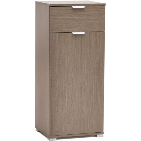 MOBILE ALTO CON ANTA E CASSETTO ROVERE GRIGIO 45 X 38 X H103 CM