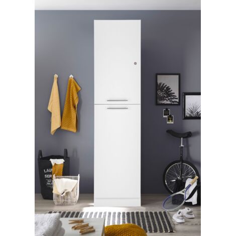 Mobile alto, mobile lavanderia, mobile bagno, mensola lavanderia 50 cm bianco Clara Respecta
