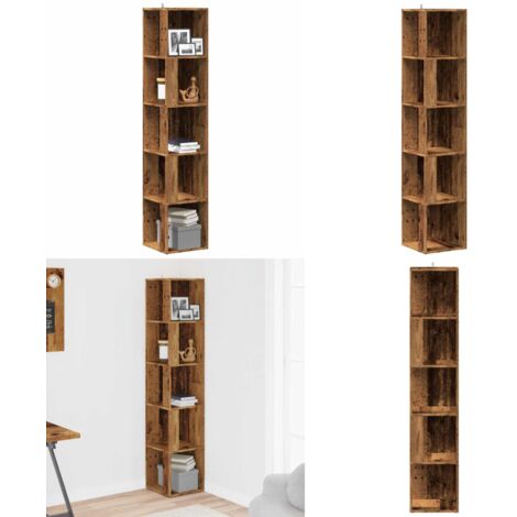 Mobile Angolare Legno Antico 33x33x165 cm in Truciolato - Mobile in truciolato - Armadio in legno antico