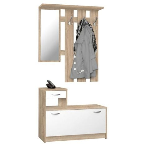 Mobile Ingresso Vesty Rovere Oak Con Scarpiera E Specchio