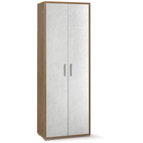 Mobile Armadio in Legno 2 Ante 200 Noce Bianco Multiuso Ufficio Camera