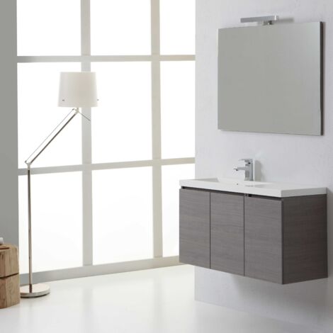 Mobile Arredo Bagno Da 90 Cm Sinistro Con 3 Ante  Manhattan