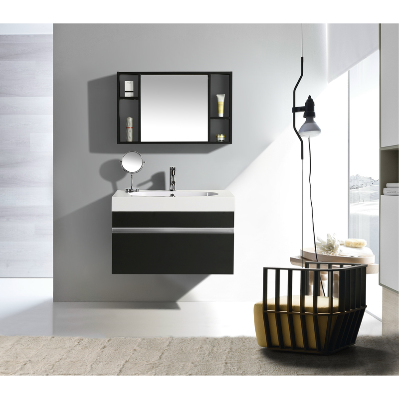 Idea For Accessori Bagno.Mobile Arredo Bagno Idea 90 Cm Sospeso Moderno Nero