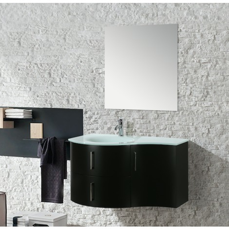 Arredo Bagno Moderno Nero.Mobile Arredo Bagno Kursal 104 Cm Sospeso Nero Sinistro Moderno