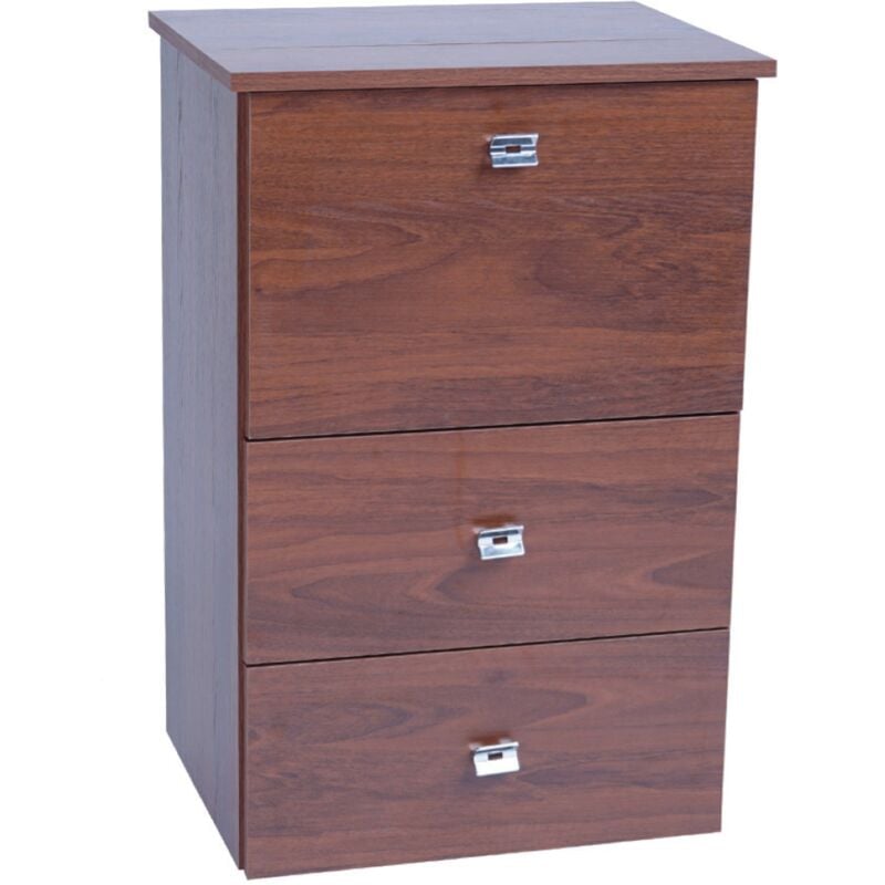 Image of Liberoshopping - Mobile asse stiro a scomparsa in legno Noce 55x85h cm con 1 anta e 2 cassetti