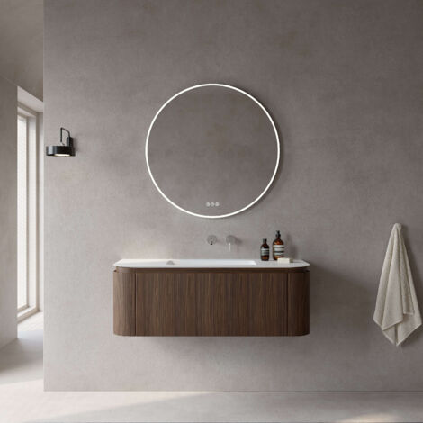 MICE COLLECTION CristALED - Specchietti LED per bagno, specchio retroilluminato rotondo luce fredda Serie ALPHA 70 cm